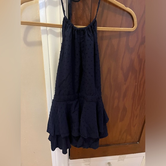 Parker Keyhole Swiss Dot Peplum Halter Top - Picture 4 of 7